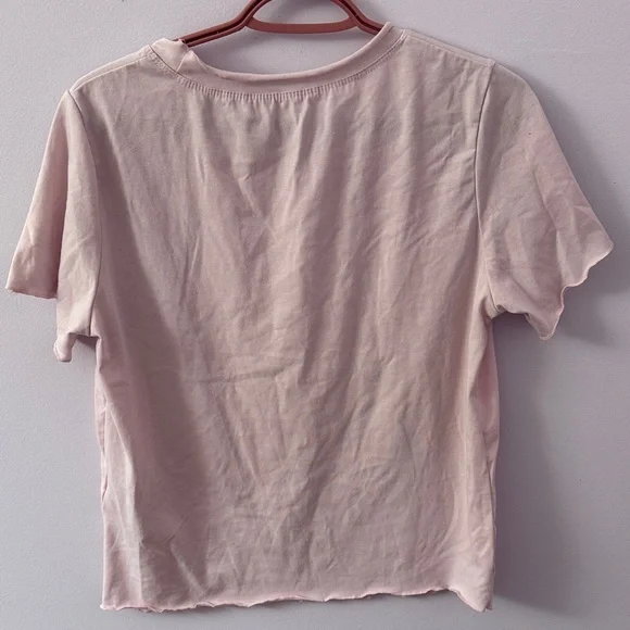 Pink Ruffle Neck Short Sleeve - Picture 2 of 2